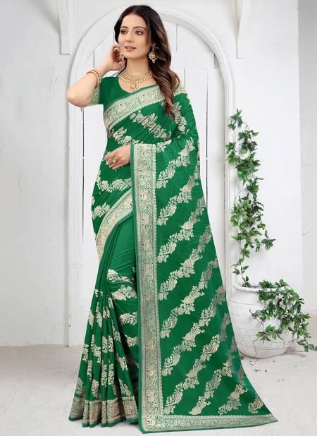 Green Colour Vedika New Designer Wedding Wear Stylish Heavy Silk Jari Embroidered Saree Collection 5804